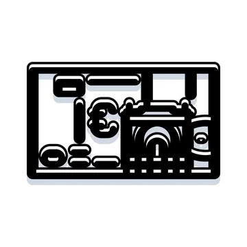 Abstract computer chip graphic representing technology and connectivity Stock-Illustration