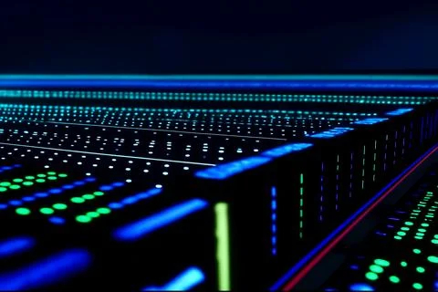 Abstract computer chip images, big data, and technological concepts Stock Photos