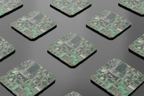 Abstract computer circuit board tiles pattern background 库存插图
