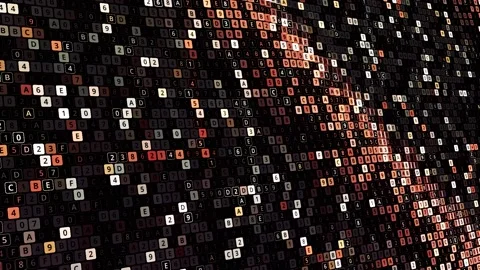 Abstract computer code animation on black background, seamless loop. Animation Stockbeeldmateriaal 157202979