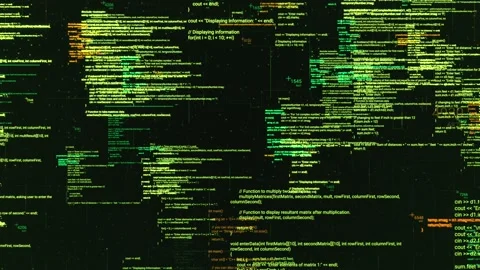 Abstract computer code running in a virtual space. Animation. Programming code Stock Footage 139157369