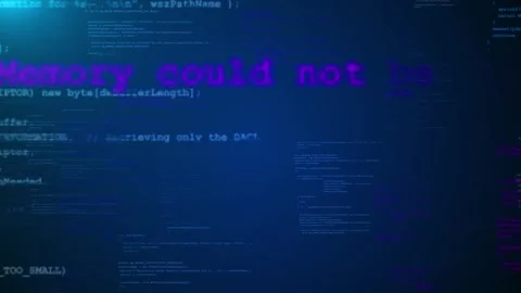 Abstract computer code running in virtual space. Animation. Programming code hac Stock Footage 311807825