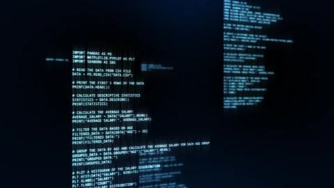 Abstract computer code software running in a virtual space.Programming Stock Footage 247984565