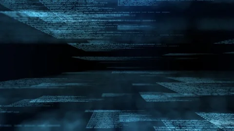 Abstract computer code software running in a virtual space.Programming Stock Footage 247985259
