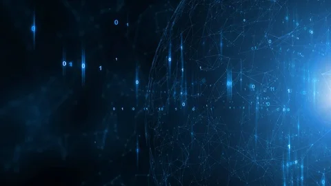 Abstract computer cyberspace network with globe Stock Footage 121649803