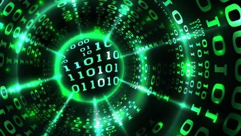 Abstract computer data background matrix binary code hacking computer system Stock Illustration