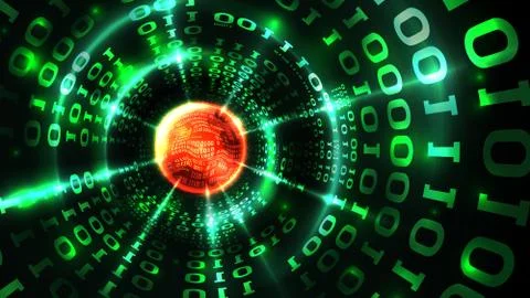 Abstract computer data background matrix binary code. Hacking computer system Stock Illustration