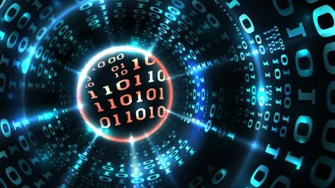 Abstract computer data background programming binary code, data stream, firewall Stock Illustration