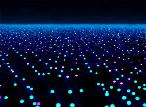 Abstract computer data characters, big data, and internet technology concepts Stock Photos