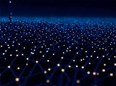 Abstract computer data characters, big data, and internet technology concepts Stock Photos