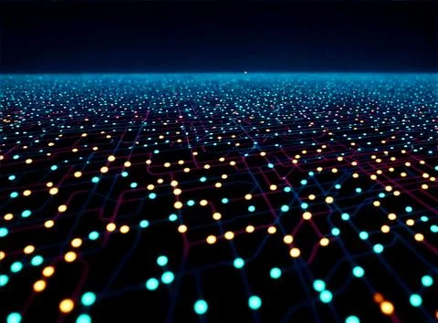 Abstract computer data characters, big data, and internet technology concepts Stock Photos