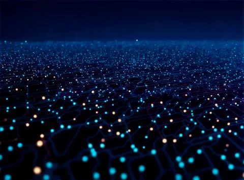 Abstract computer data characters, big data, and internet technology concepts Stock Photos