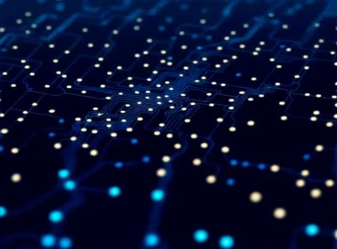 Abstract computer data characters, big data, and internet technology concepts Stock Photos