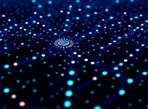 Abstract computer data characters, big data, and internet technology concepts 写真素材