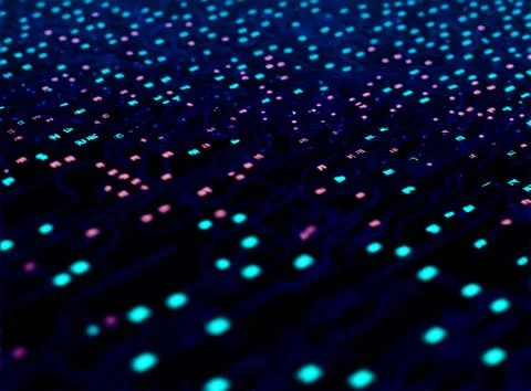 Abstract computer data characters, big data, and internet technology concepts Stock Photos