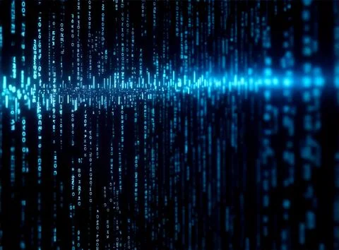 Abstract computer data characters, big data, and internet technology concepts Stock Photos