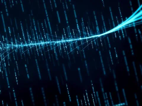 Abstract computer data characters, big data, and internet technology concepts Stock Photos