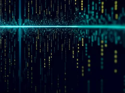 Abstract computer data characters, big data, and internet technology concepts Stock Photos