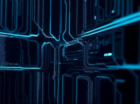 Abstract computer data characters, big data, and internet technology concepts Stock Photos