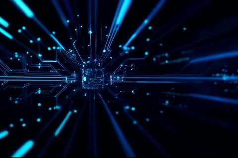 Abstract computer data characters, big data, and internet technology concepts Stock Photos