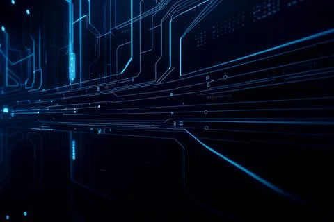 Abstract computer data characters, big data, and internet technology concepts Stock Photos