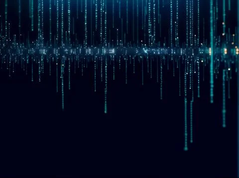 Abstract computer data characters, big data, and internet technology concepts 写真素材