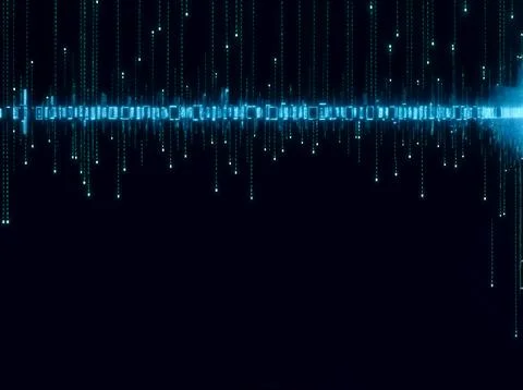 Abstract computer data characters, big data, and internet technology concepts Stock Photos