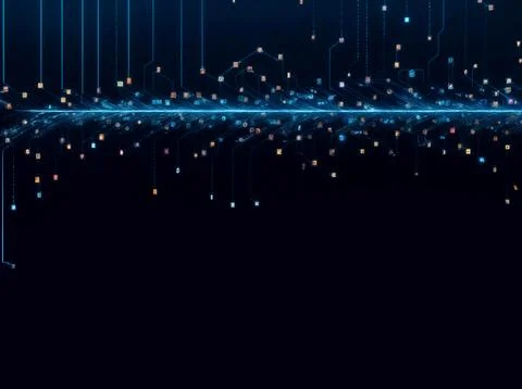 Abstract computer data characters, big data, and internet technology concepts Stock Photos