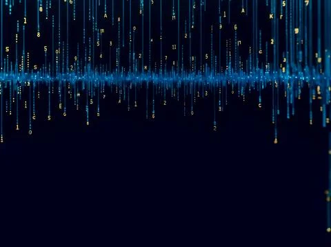 Abstract computer data characters, big data, and internet technology concepts Stock Photos