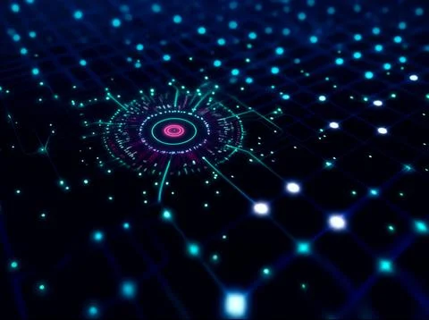 Abstract computer data characters, big data, and internet technology concepts Stock Photos