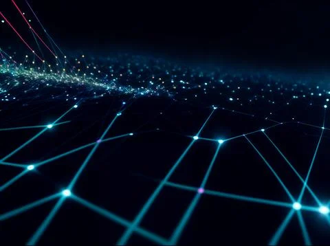 Abstract computer data characters, big data, and internet technology concepts Stock Photos