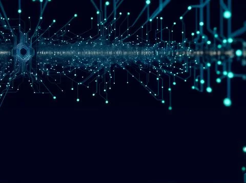 Abstract computer data characters, big data, and internet technology concepts Stock Photos