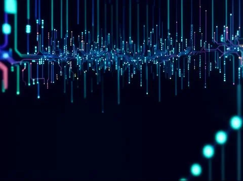 Abstract computer data characters, big data, and internet technology concepts Stock Photos