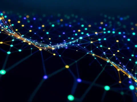 Abstract computer data characters, big data, and internet technology concepts Stock Photos