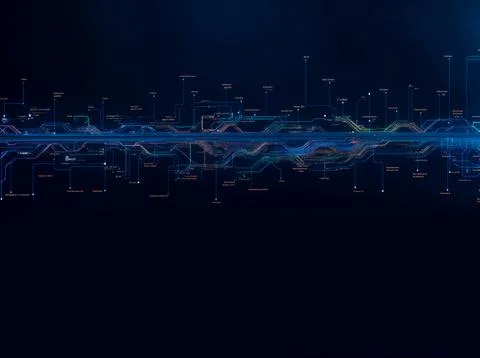 Abstract computer data characters, big data, and internet technology concepts Stock Photos