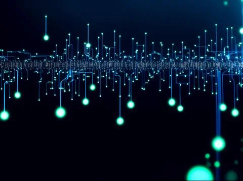 Abstract computer data characters, big data, and internet technology concepts Stock Photos