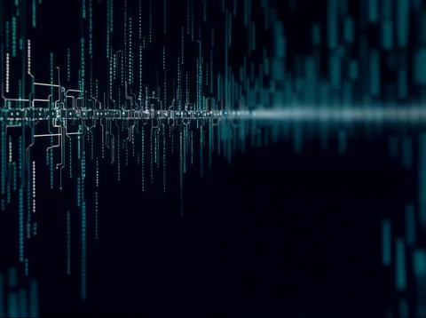 Abstract computer data characters, big data, and internet technology concepts Stock Photos