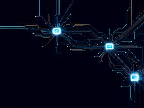 Abstract computer data characters, big data, and internet technology concepts Stock Photos