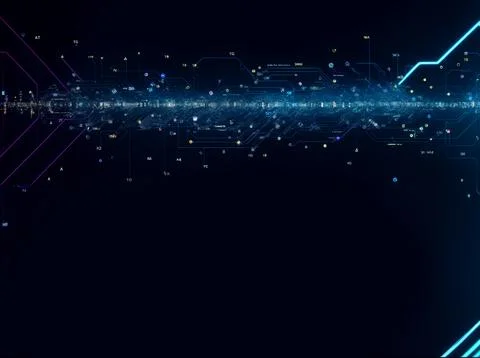 Abstract computer data characters, big data, and internet technology concepts Stock Photos