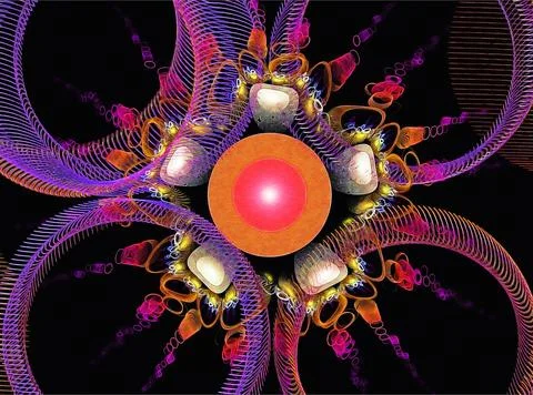 An abstract computer generated fractal background, 3d rendered 스톡 일러스트