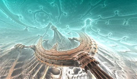 Abstract Computer generated Fractal design. 3D Illustration of a Beautiful in Stock Illustration