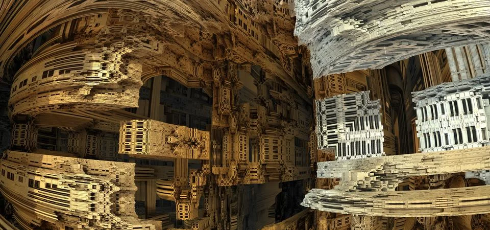 Abstract Computer generated Fractal design. 3D Illustration of a Beautiful in Stock Illustration