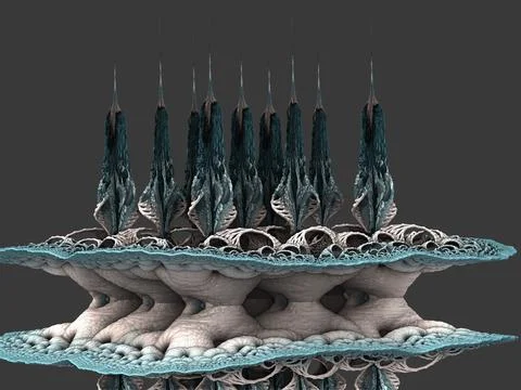 Abstract Computer generated Fractal design. 3D Illustration of a Beautiful in Stock Illustration