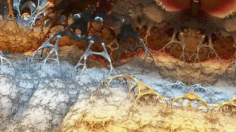 Abstract Computer generated Fractal design. 3D Illustration of a Beautiful in Stock Illustration