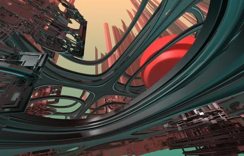 Abstract Computer generated Fractal design. 3D Illustration of a Beautiful in Illustrazione stock