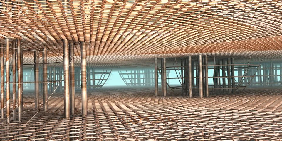 Abstract Computer generated Fractal design. 3D Illustration of a Beautiful in Stock Illustration
