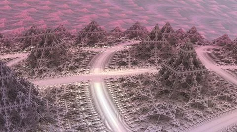 Abstract Computer generated Fractal design. 3D Illustration of a Beautiful in Stock Illustration