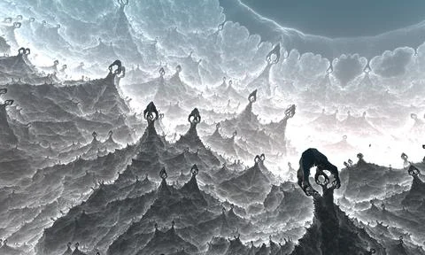 Abstract Computer generated Fractal design. 3D Illustration of a Beautiful in Illustrazione stock