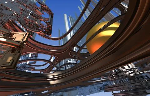 Abstract Computer generated Fractal design. 3D Illustration of a Beautiful in Illustrazione stock
