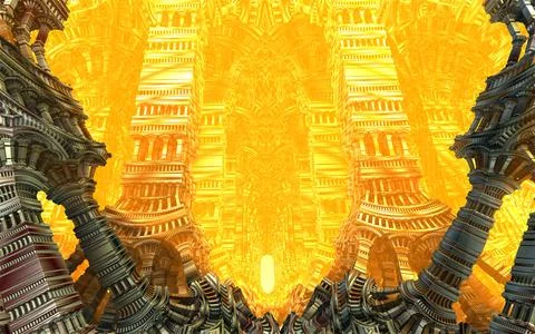 Abstract Computer generated Fractal design. 3D Illustration of a Beautiful in Illustrazione stock